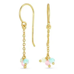 lange Schmuckstein ketten ohrringe in vergoldetem Silber - Loom Stones