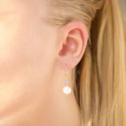 lange lila Jadestein Ohrringe in vergoldetem Silber - Loom Stones