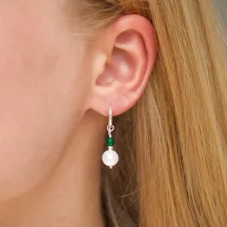 lange grünem Onyx Ohrringe in Silber - Loom Stones