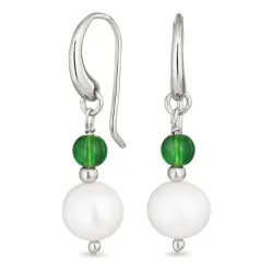 lange Aqua Bergkristall Ohrringe in Silber - Loom Stones