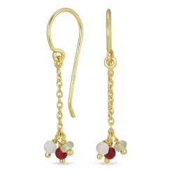 lange Schmuckstein ketten ohrringe in vergoldetem Silber - Loom Stones