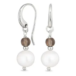 lange Rauchquarz Ohrringe in Silber