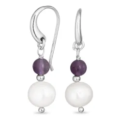 lange lila Amethyst Ohrringe in Silber