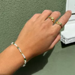 Schmuckstein Armband aus vergoldetem Sterlingsilber  x 
