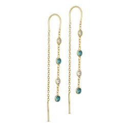 hellblauem Bergkristall ketten ohrringe in vergoldetem Silber