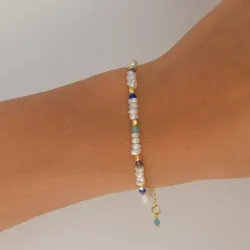 Schmuckstein Armband aus vergoldetem Sterlingsilber  x   - Loom Stones