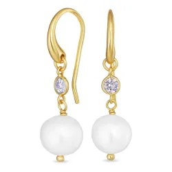 violettem Zirkon Ohrringe in vergoldetem Silber