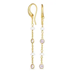 violettem Zirkon ketten ohrringe in vergoldetem Sterlingsilber