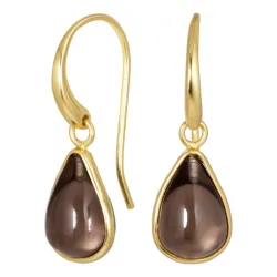 Tropfen Rauchquarz Ohrringe in vergoldetem Silber - Loom Stones