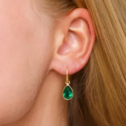 Tropfen Aqua Bergkristall Ohrringe in vergoldetem Silber - Loom Stones