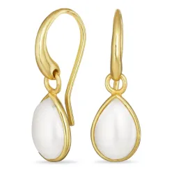 Tropfen Perle Ohrringe in vergoldetem Silber - Loom Stones