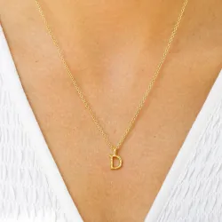 buchstab d Anhänger mit Halskette aus vergoldetem Sterlingsilber - My Letter