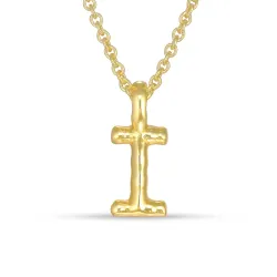 buchstab i Anhänger mit Halskette aus vergoldetem Sterlingsilber - My Letter