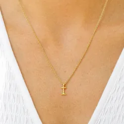 buchstab i Anhänger mit Halskette aus vergoldetem Sterlingsilber - My Letter