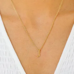 buchstab j Anhänger mit Halskette aus vergoldetem Sterlingsilber - My Letter