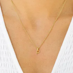 buchstab p Anhänger mit Halskette aus vergoldetem Sterlingsilber - My Letter
