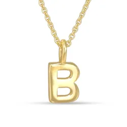 buchstab b Anhänger mit Halskette aus vergoldetem Sterlingsilber - My Letter