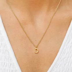 buchstab d Anhänger mit Halskette aus vergoldetem Sterlingsilber - My Letter