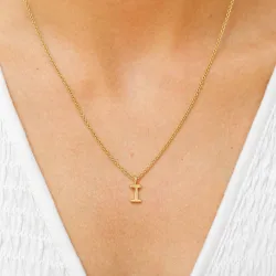 buchstab i Anhänger mit Halskette aus vergoldetem Sterlingsilber - My Letter