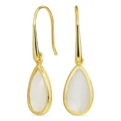 Tropfen Mondstein Ohrringe in vergoldetem Silber - Loom Stones