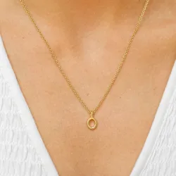 buchstab o Anhänger mit Halskette aus vergoldetem Sterlingsilber - My Letter