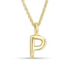 buchstab p Anhänger mit Halskette aus vergoldetem Sterlingsilber - My Letter