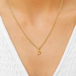 buchstab p Anhänger mit Halskette aus vergoldetem Sterlingsilber - My Letter