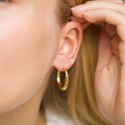 25 mm Kreole in vergoldetem Silber