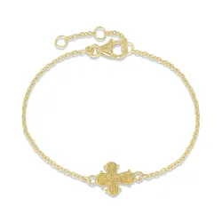 12 x 10,5 mm Dagmarkreuz Armband aus vergoldetem Sterlingsilber - Amoré