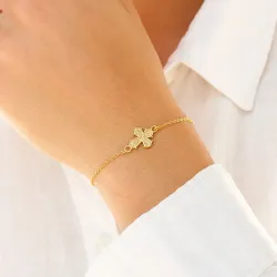 12 x 10,5 mm Dagmarkreuz Armband aus vergoldetem Sterlingsilber - Amoré