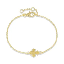 10 x 8,5 mm Dagmarkreuz Armband aus vergoldetem Sterlingsilber - Amoré