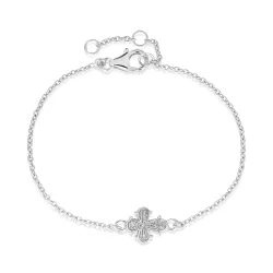 10 x 8,5 mm Dagmarkreuz Armband aus Silber - Amoré