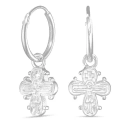12,5 mm Dagmarkreuz Kreole in Silber - Amoré