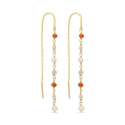 orangefarbenem ketten ohrringe in vergoldetem Silber - Loom Stones