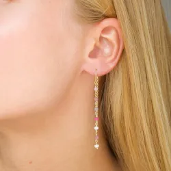 pink ketten ohrringe in vergoldetem Silber