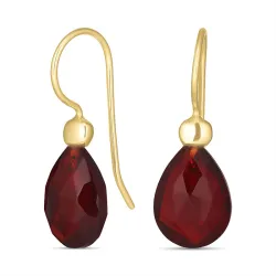 rotem Bergkristall Ohrringe in vergoldetem Silber - Loom Stones