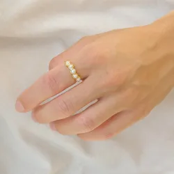 Perle Ring aus vergoldetem Sterlingsilber