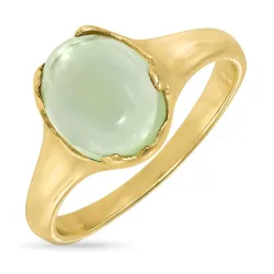 hellgrünem Bergkristall Ring aus vergoldetem Sterlingsilber - Loom Stones