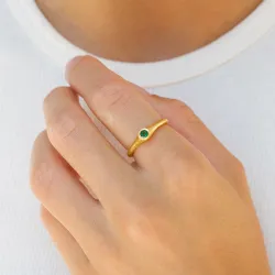 grünem Bergkristall Ring aus vergoldetem Sterlingsilber - Loom Stones