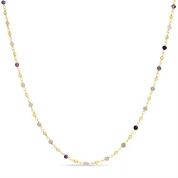 mehrfarbigem Halskette aus vergoldetem Sterlingsilber 38 + 5 cm x 2,8 mm