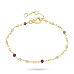 mehrfarbigem Armband aus vergoldetem Sterlingsilber