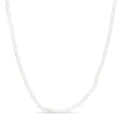 Perle Halskette aus vergoldetem Sterlingsilber 38 + 5 cm x 4,5 mm