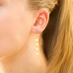 Marguerite Perle ketten ohrringe in vergoldetem Silber