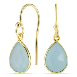 Tropfen Onyxe Ohrringe in vergoldetem Sterlingsilber - Loom Stones