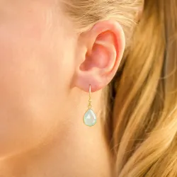 Tropfen Onyxe Ohrringe in vergoldetem Sterlingsilber - Loom Stones