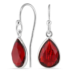 Tropfen Granat Ohrringe in Silber