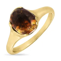 Kollektionsmuster Bernstein Ring aus vergoldetem Sterlingsilber - Loom Stones