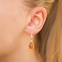 synthetisch Bernstein Ohrringe in Silber - Loom Stones