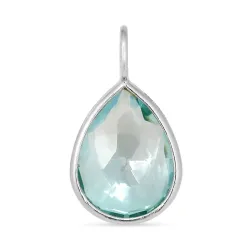 Tropfen blauem Bergkristall Anhänger aus Silber - Loom Stones