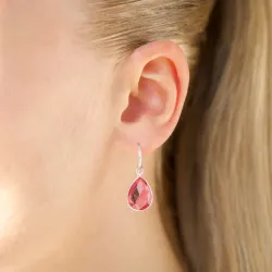 pink Bergkristall Ohrringe in Silber